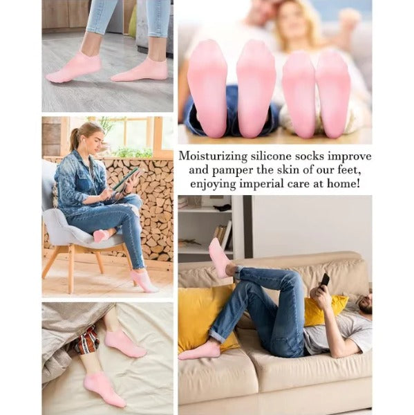Soft  Silicone Moisturizing Heel Care  Socks for Dry Cracked Feet