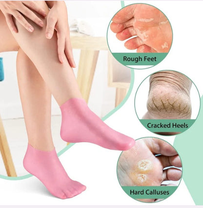 Soft  Silicone Moisturizing Heel Care  Socks for Dry Cracked Feet