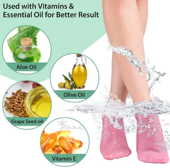 Soft  Silicone Moisturizing Heel Care  Socks for Dry Cracked Feet